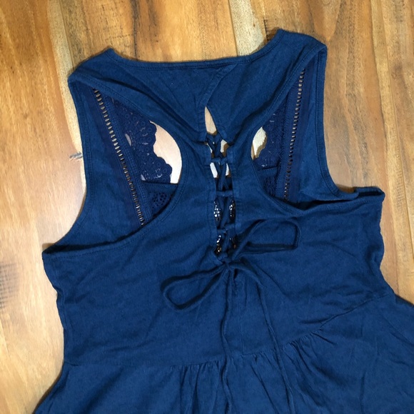 HARLOW | Long Blue Flowy Top - Picture 4 of 4